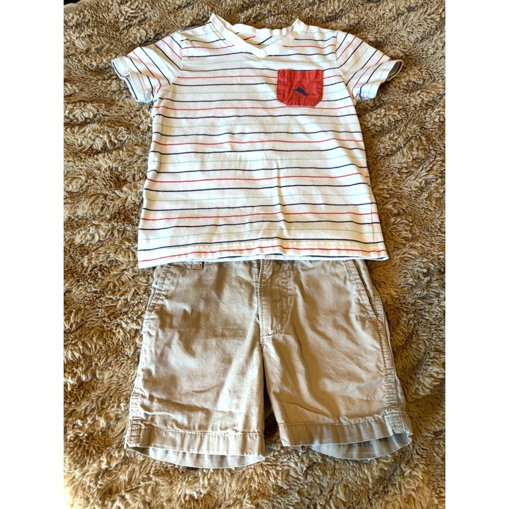 Tommy Bahama Short Sleeve Tee + Carter's Shorts Outfit Set Boys 2T Summer Bundle